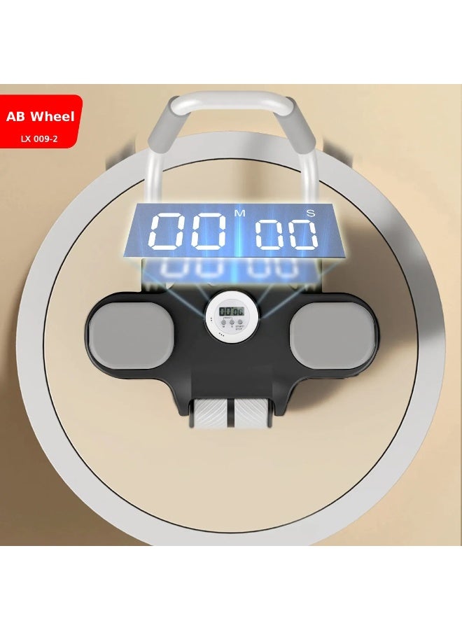 AB Roller Wheel With Automatic Rebound, Double Wheel Design, Elbow Support, Knee Pad & Timer, Black - Image 5